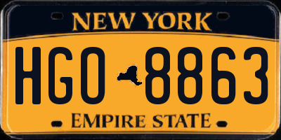 NY license plate HGO8863