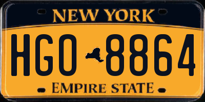 NY license plate HGO8864