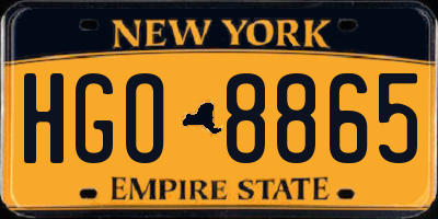 NY license plate HGO8865