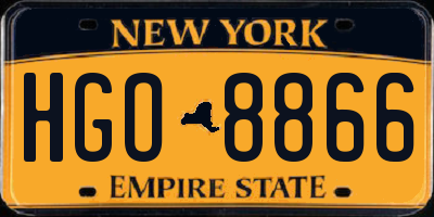 NY license plate HGO8866