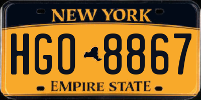 NY license plate HGO8867