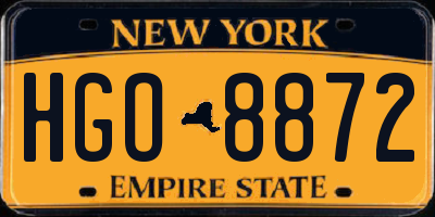 NY license plate HGO8872