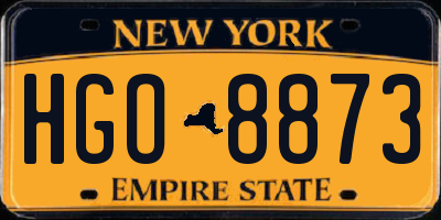 NY license plate HGO8873