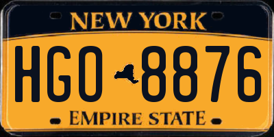 NY license plate HGO8876