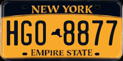 NY license plate HGO8877