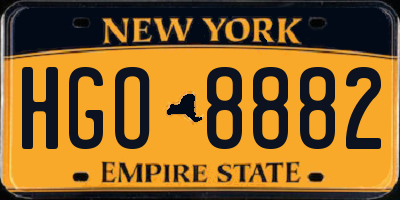 NY license plate HGO8882