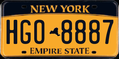 NY license plate HGO8887