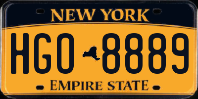 NY license plate HGO8889