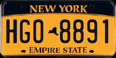 NY license plate HGO8891