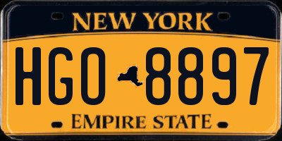 NY license plate HGO8897