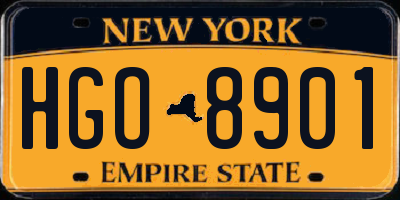 NY license plate HGO8901