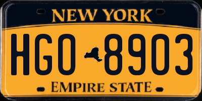 NY license plate HGO8903