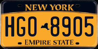NY license plate HGO8905