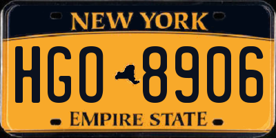 NY license plate HGO8906