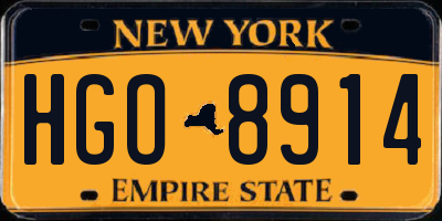 NY license plate HGO8914