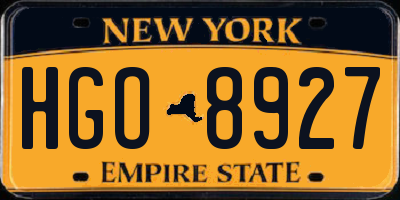 NY license plate HGO8927