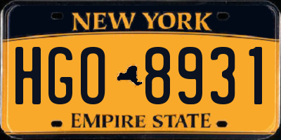 NY license plate HGO8931