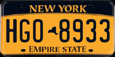 NY license plate HGO8933