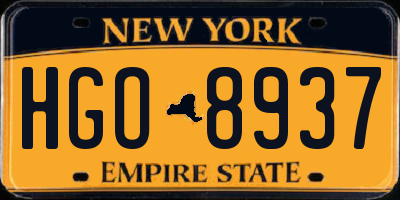 NY license plate HGO8937