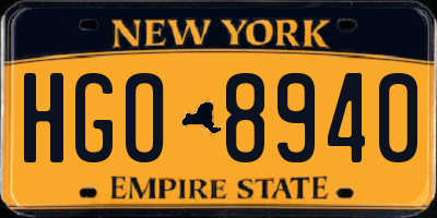 NY license plate HGO8940