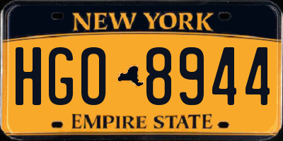 NY license plate HGO8944