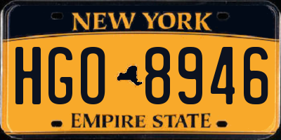 NY license plate HGO8946