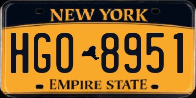 NY license plate HGO8951