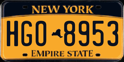 NY license plate HGO8953