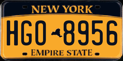 NY license plate HGO8956