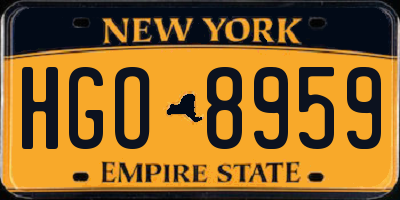 NY license plate HGO8959