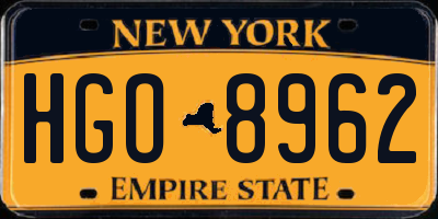 NY license plate HGO8962