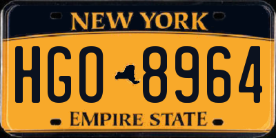 NY license plate HGO8964