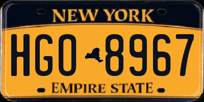 NY license plate HGO8967