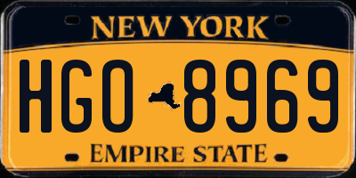 NY license plate HGO8969