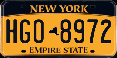 NY license plate HGO8972