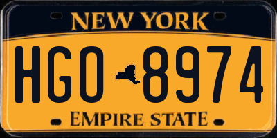 NY license plate HGO8974