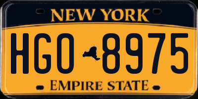 NY license plate HGO8975
