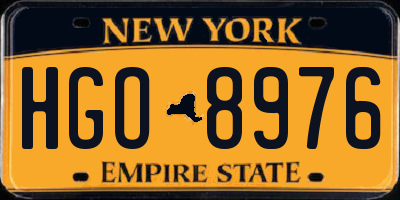 NY license plate HGO8976