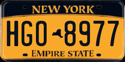 NY license plate HGO8977