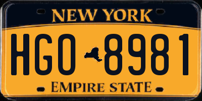 NY license plate HGO8981