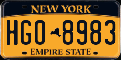 NY license plate HGO8983