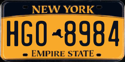 NY license plate HGO8984