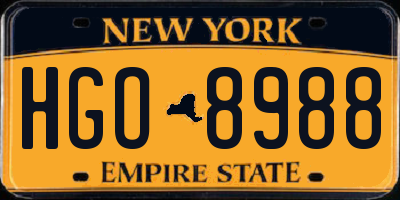 NY license plate HGO8988