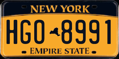 NY license plate HGO8991