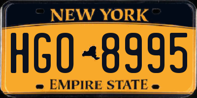 NY license plate HGO8995