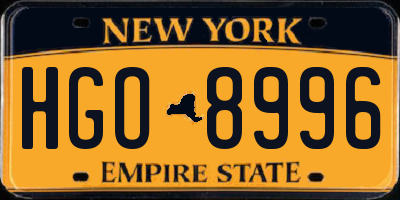 NY license plate HGO8996