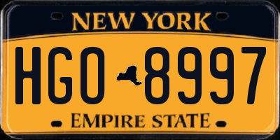 NY license plate HGO8997