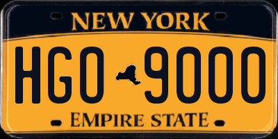 NY license plate HGO9000