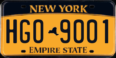 NY license plate HGO9001