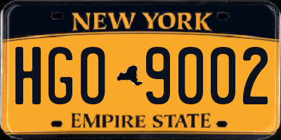 NY license plate HGO9002